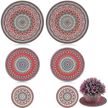 Amazon.com : Nuanchu 6 Pcs Boho Plant Pot Mat 3 Sizes